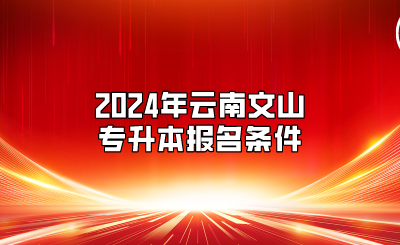 2024年云南文山专升本报名条件