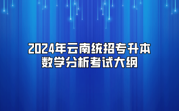 2024年云南统招专升本数学分析考试大纲